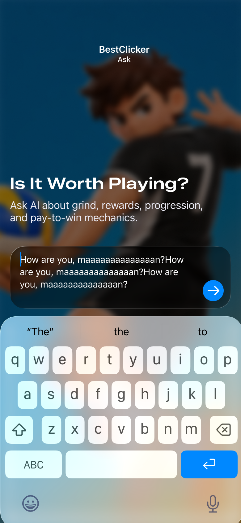 BestClicker chat screen placeholder